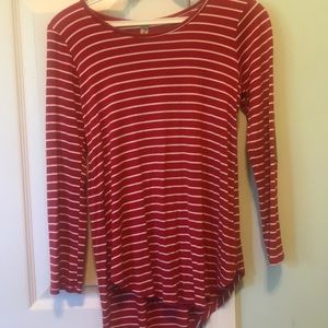 Pomelo red and white striped shirt with elbow pads